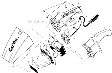 Page A Diagram and Parts List for 9509-06 Type 3 Black and Decker Utility Vacuum